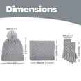 thumbnail image 2 of BambooMN Unisex Men Women Soft Warm Cozy Outdoor Winter Pom Pom Beanie Hat, Infinity Scarf, Glove Set for Cold Weather, Pink, 2 of 7