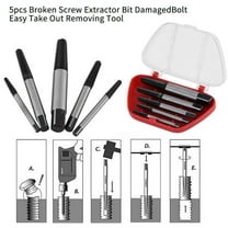 5Pc Screw Extractor Set Easy Out Drill Bits Guide Broken Damaged Bolt Remover
