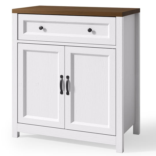 Aiho Storage Cabinet with Drawers, Kitchen Freestanding Floor Cabinet with Doors, 15.6 x 30 x 33.3 Inches, Adjustable Shelf, for Kitchen, Living Room, Kitchen - Retro Desktop
