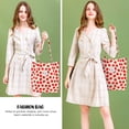 thumbnail image 3 of Bolso de mano Ayieyill Corduroy para mujer de lona con hombros B-Strawberry, 3 of 6
