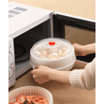 thumbnail image 3 of Multifunctional Microwave Steamer with A Transparent Lid,Steam Pots for Cooking Dumplings,Vegetable,Bacon,Sea Food B,1*Multifunctional Microwave Steamer, 3 of 7
