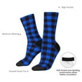 thumbnail image 6 of Honeii Buffalo Plaid Blue Black Print Adult Socks,Crew Socks,Casual Calf Socks,Daily Wear Socks for Men & Women, Perfect for Sports, Casual and Everyday Use, 6 of 6