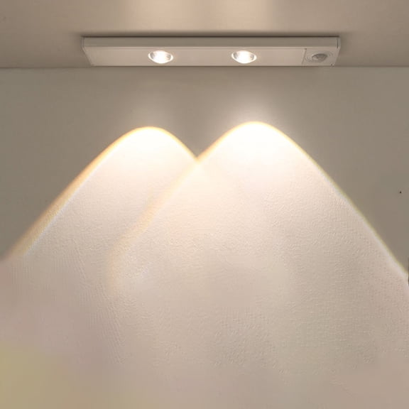 JilgTeok 2 Packs Thin Led Body Motion Sensor Lights Self Adhesive Rechargeable Ceiling Light for Kitchen Bedroom Closet Cabinet Stairs Corridor