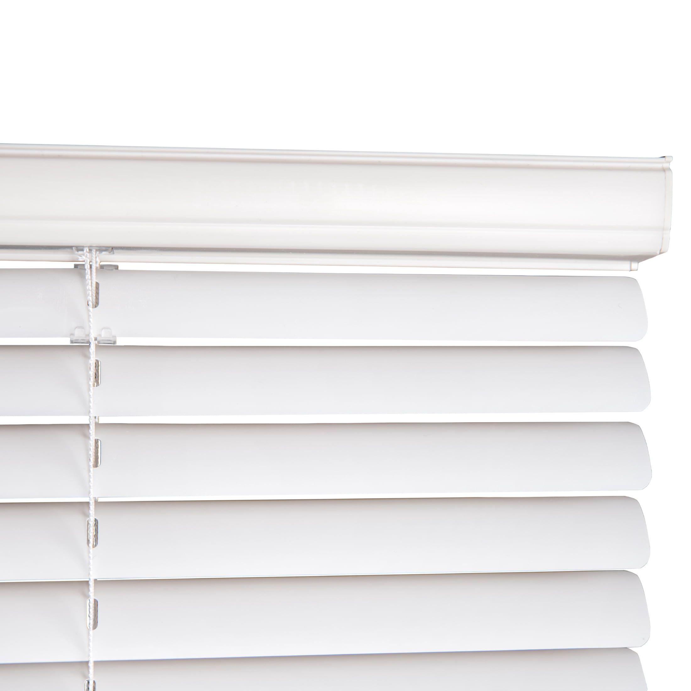 (2 pack) Mainstays Cordless Vinyl Light Filtering Window Blinds, White, 1 in Slats, 35 in W x 64 in L, 1-Piece