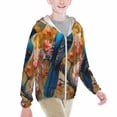thumbnail image 2 of Xecao Bluebird Blossom Elegance Print Fishing Shirts for teenager Long Sleeve UV Sun Protection Hoodie with Zipper Outdoor Hiking Shirts-XX-Large, 2 of 7