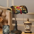 thumbnail image 6 of FSLiving Tiffany Style Table Lamp with 10.6（in） Dragonfly Stained Glass LampShade Vintage Style Pull Chain Switch Banker Desk Light E26 Antique Table Light for Decor Living Room, 6 of 7