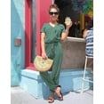 thumbnail image 4 of PRETTYGARDEN Jumpsuits for Women Spring Summer Casual Dressy Short Sleeve Romper Airport Vacation Travel Outfits, 4 of 5