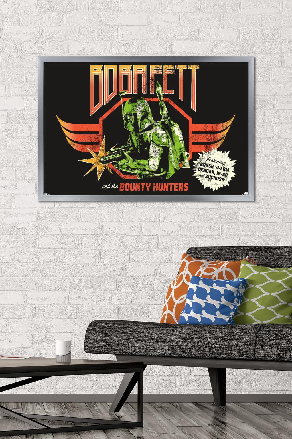 Star Wars: Saga - Boba Fett - Bounty Hunters Wall Poster, 22.375" x 34", Framed