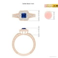 thumbnail image 5 of ANGARA Natural Aeon Square Sapphire & Diamond Engagement Ring with Milgrain in 14K Rose Gold for Women (Size-4mm) | September Birthstone, Anniversary, Jewelry Gift for Women | Natural Sapphire Ring, 5 of 10
