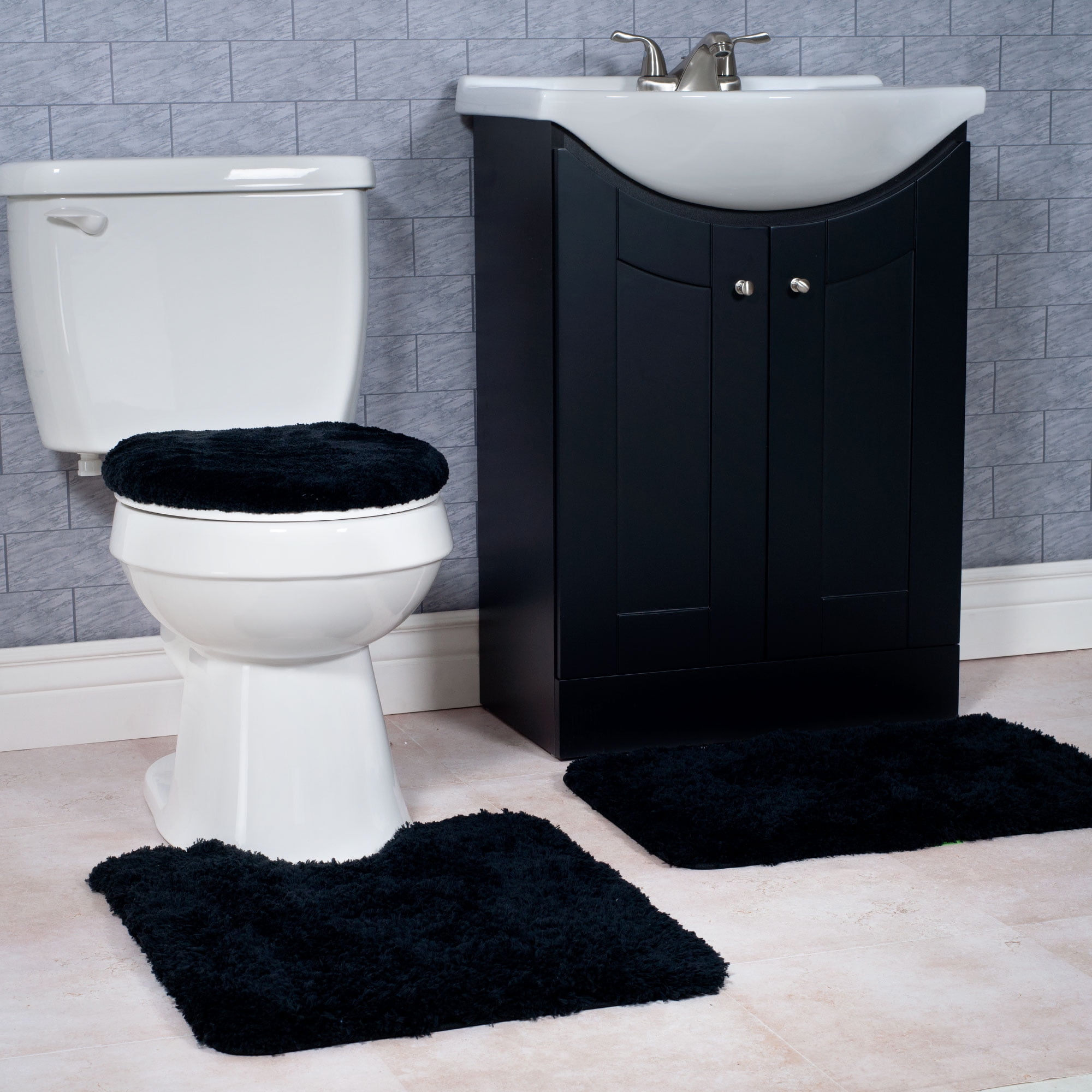 Somerset Home 3 Piece Super Plush Non Slip Bath Mat Rug Set Walmart Com Walmart Com