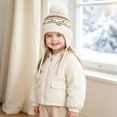 thumbnail image 2 of Xijirk Kids Winter Knit Beanie Pom Hat With Ear Warm Lined Cap for Outdoor Cold Weather for Toddlers Boys Girls, 2 of 5