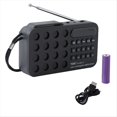 thumbnail image 1 of Radio FM Carga Solar Radio Inalámbrica Soporte USB TF Reproducción de Tarjeta Bluetooth Receptor de Radio Negro, 1 of 5