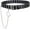 B-black Belt With Chain, variant on WERFORU Double Grommet Belt PU Leather Punk Belt for Women Men Jeans 2 Hole Belts 1.5 Wide