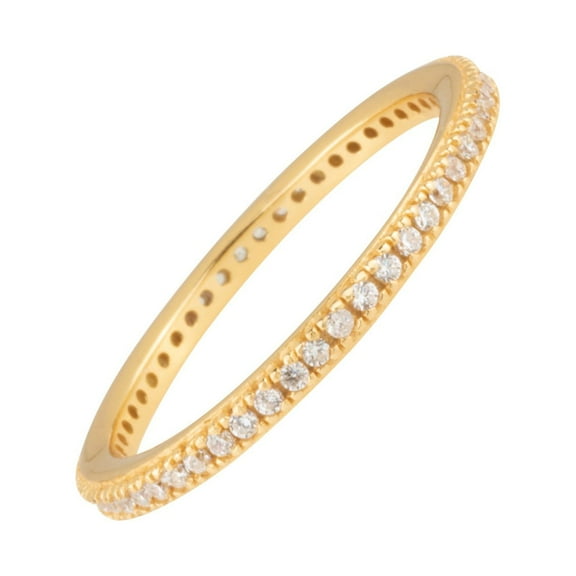 18K Gold Plated Sterling Silver CZ Stack Fashion Ring