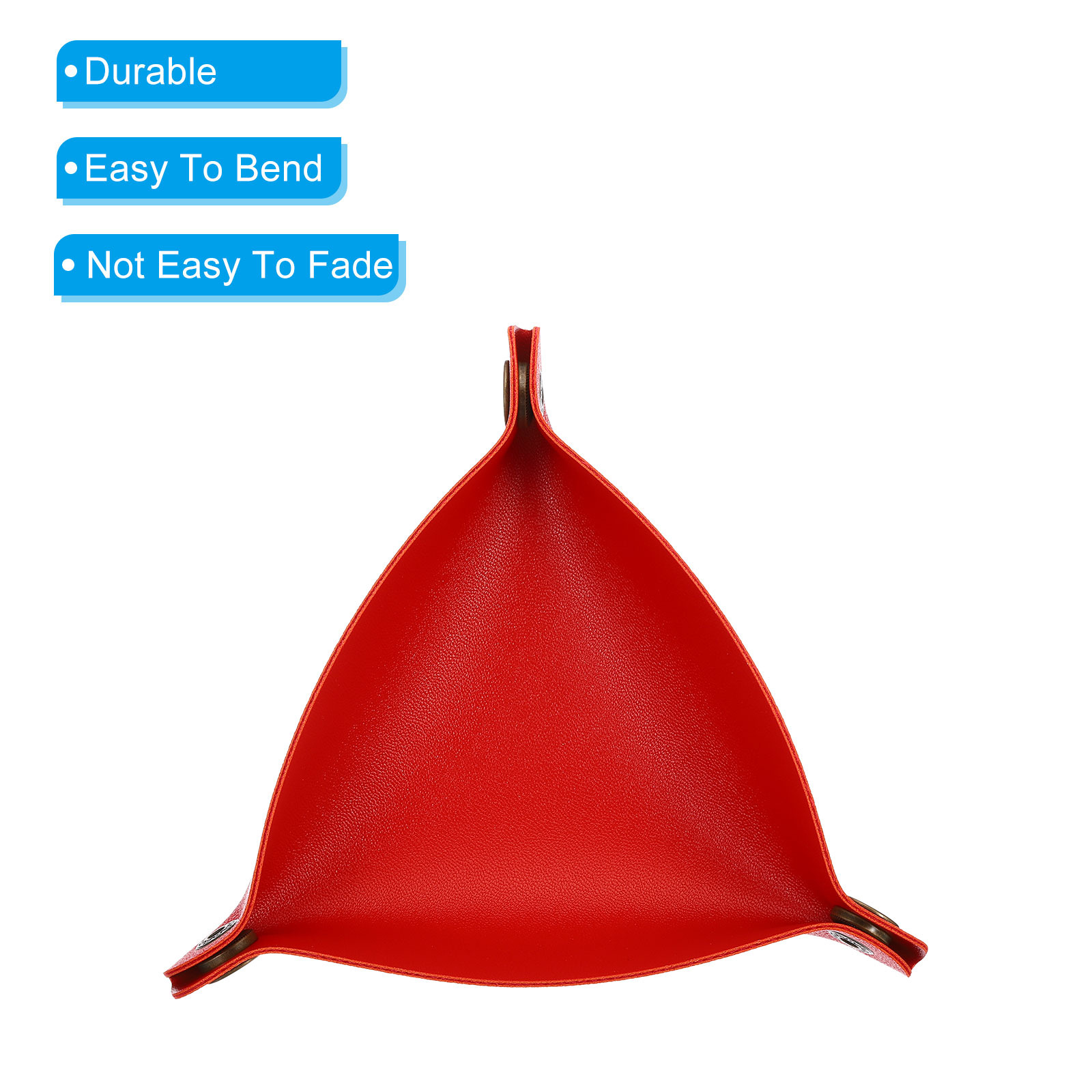 Unique Bargains 3pcs Catchall Foldable Leather Valet Tray White Blue Red
