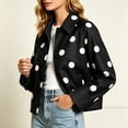 thumbnail image 6 of Lutiedan Women's Polka Dot Cropped Jacket Waterproof Button Front Collared Outerwear Casual Baggy Streetwear Jacket S-3XL, 6 of 8