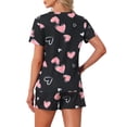 thumbnail image 3 of INSPIRE CHIC Women's Pajama Sets 2 Piece Short Sleeve Top and Shorts Loungewear Sleepwear with Pockets XL Hearts, 3 of 5