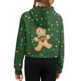 thumbnail image 2 of Uourmeti Xmas Gingerbread Man Kids Blouse Shirt with Pocket Oversize Plus Size Girls Hoodies for School for Gym Size 5-6 Green, 2 of 7