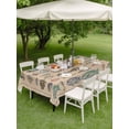 thumbnail image 4 of Outdoor Tablecloths with Umbrella Hole & Zipper, Ocean Fishes 60 x102 Inch Rectangle Tablecloths, Retro Tropical Coastal Animal Brown Waterproof Table Cloth, Patio/Pool/Picnic Table Covers, 4 of 8