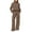 Khaki, variant on Women 2 Piece Outfits Sweatsuit Set Activewear Workout Fall Oversized Half Zip Sweatshirt Sweatpant Lounge Set Tracksuits