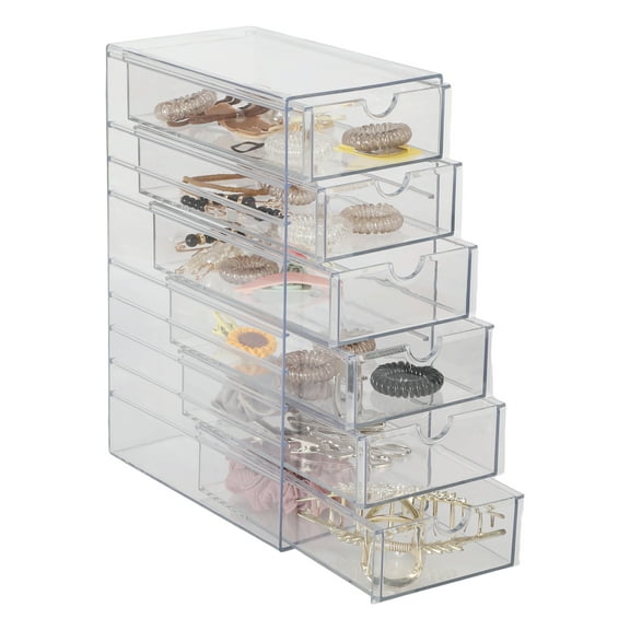 Unique Bargains Hair Accessories Organizer Multi-layer Storage Drawers Organizer Box with 6 Drawers Clear