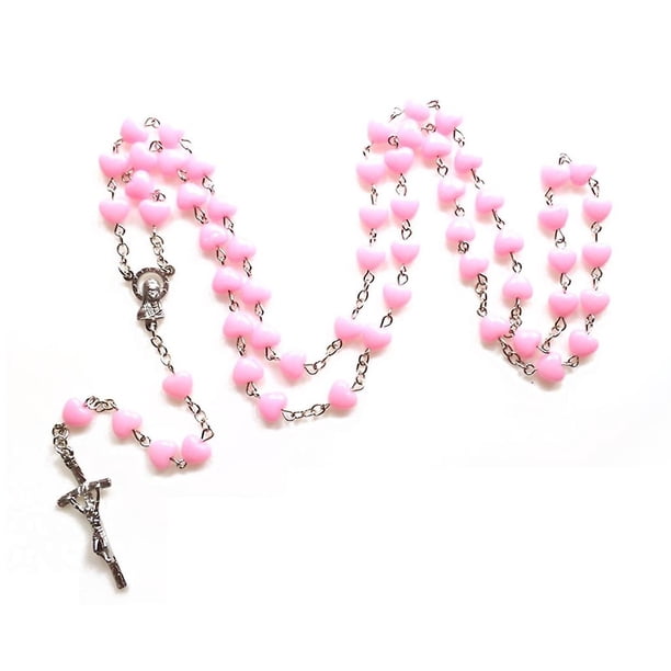 Collar con colgante de rosario cruzado para mujeres y hombres, regalo de joyería religiosa