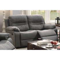 Modern Slate Blue Breathable Leatherette 1pc Loveseat with Metal Reclining Mechanism (62" x 39" x 39"H)