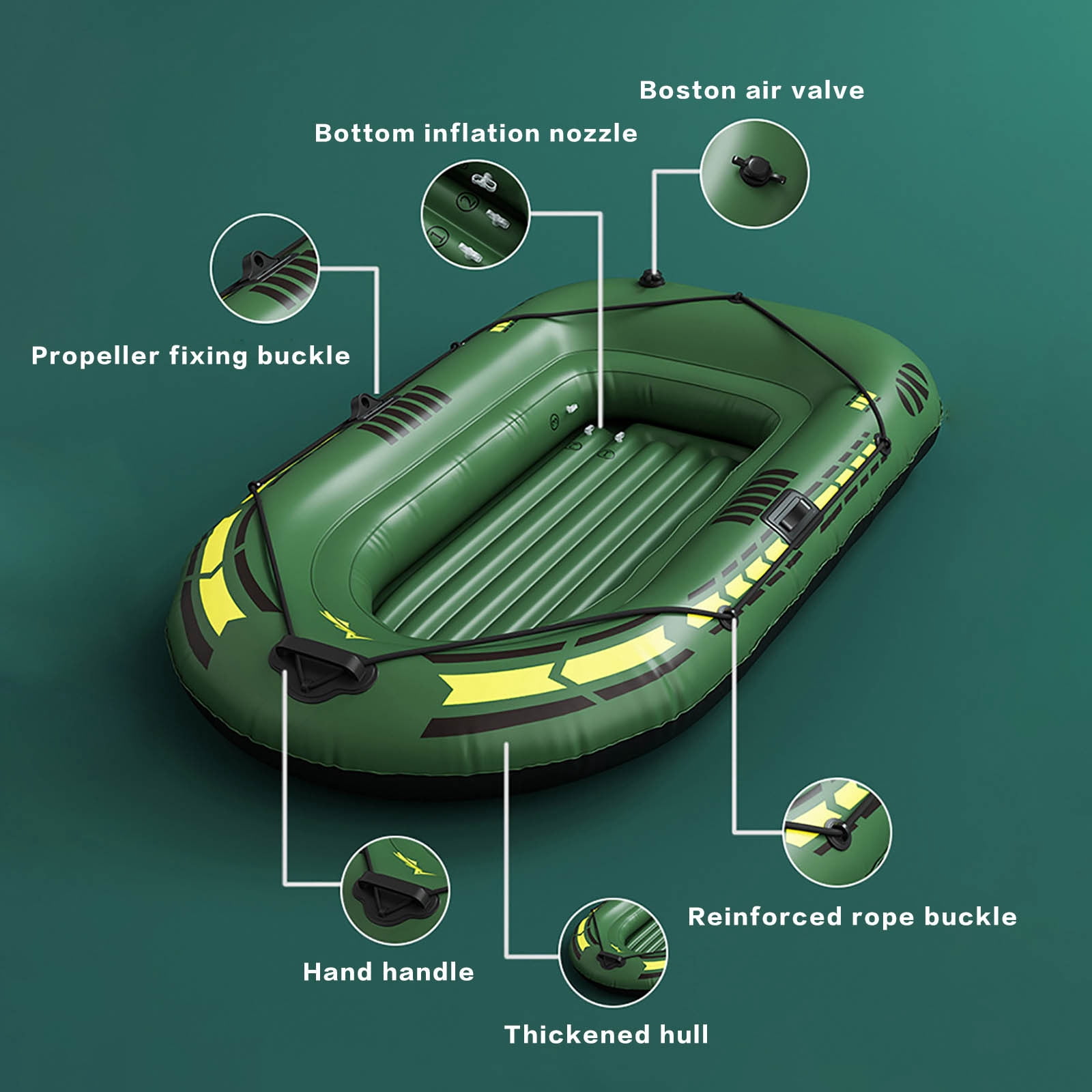 75.6x44.5in Double Person Inflatable PVC Kayak, Independent Air Chamber Safe Design, Easy Inflation Foldable Storage, Lightweight Drifting Fishing Boat For Lake Leisure Outdoor Water Activities