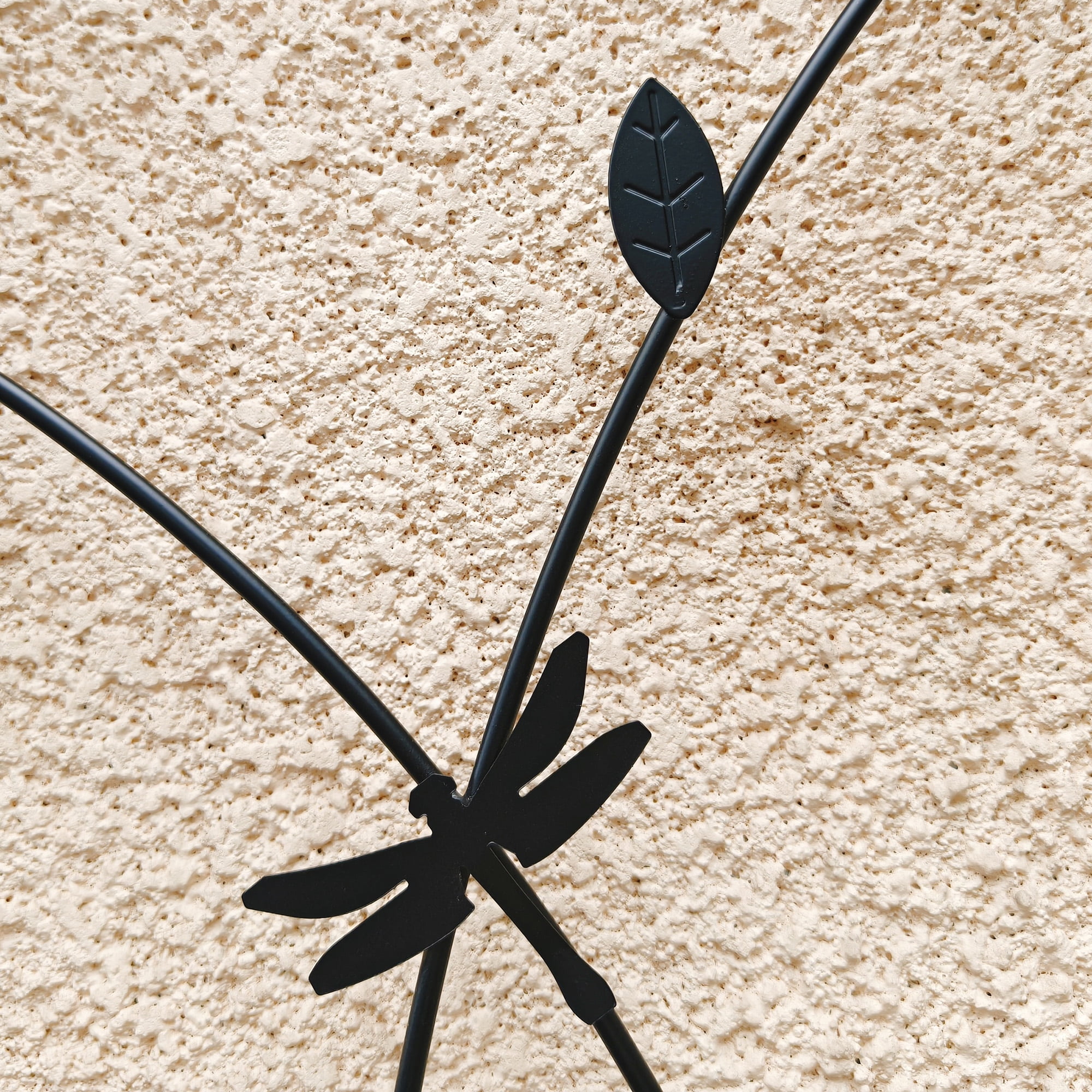 MAYEERTY 2 Pack Metal Garden Trellis 71 x 19.7 Inch Rustproof Climbing Plants Support Dragonfly Deco Black Outdoor Flower