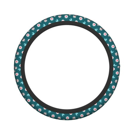 XMXY Car Steering Wheel Cover, Cute Spring Flowers Non-Slip Jeep Truck Universal Elastic Steering Wheel Protector 15 inch
