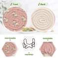 thumbnail image 4 of 6 Pcs Drink Coasters with Holder 3.94in Woven Coasters for Drinks Dogs Wearing Bows Coaster Set for Protection Table, 4 of 7