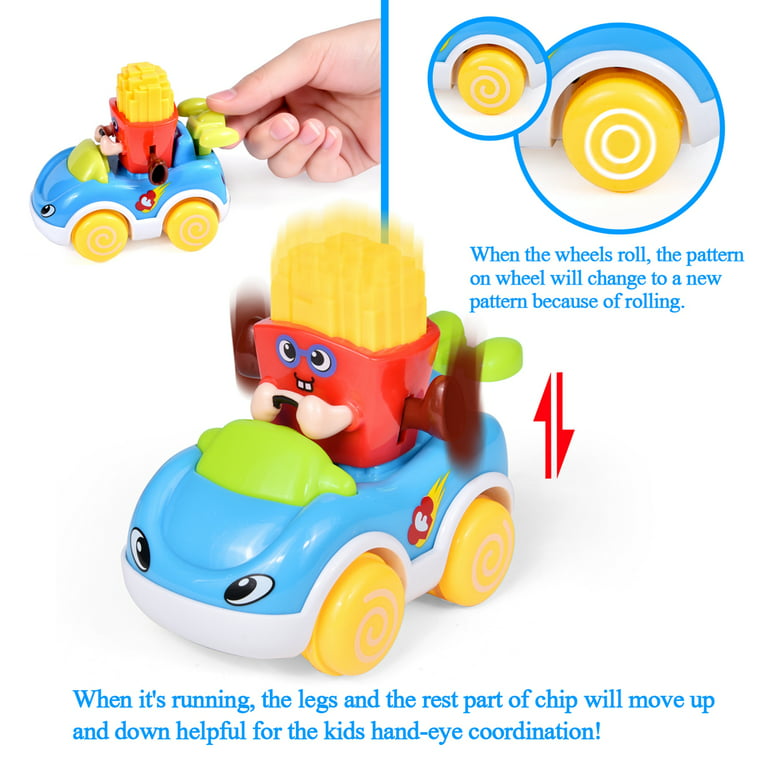 Press and Go Car, Go! Go! Smart Wheels Starter Pack Baby Toy Cars Toddler  Birthday Gift Toys Cartoon Wind up Cars for 2 Year Old Boys F-260