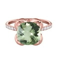 thumbnail image 2 of 2.30 Ct. Ttw Diamond And Cushion Cut Green Amethyst Ring In 10K Rose Gold, 2 of 7