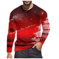 thumbnail image 1 of LUOGENLI T-shirts pour Homme pour Hommes Noël T-Shirt Décontracté de Mode Festival à Manches Longues à Col Rond T-Shirt pour Hommes T-shirts Amusants T-shirts Graphiques Pâques Rouge Brique TTG, 1 of 5