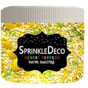 CELEBRATE NEXT Pina Colada Tropical Pineapple Desert Cupcake Icecream Cake Decoration Confetti Quin Pearly Sprinkes -6oz Jar