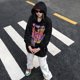 thumbnail image 4 of Sudadera con capucha estilo hip hop de estilo harajuku para mujer, estilo retro de gran tamaño, con estampado de letras cardioides, chaquetas de manga larga Y2K para otoño, 4 of 4