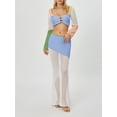 thumbnail image 2 of Lamuusaa Women Knit Skirt Set,Long Sleeve Hollowed Crop Top with Low Waist Long Skirt Summer Outfit, 2 of 9