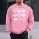 thumbnail image 1 of Amzcrzy Sudadera Para Hombre Con Estampado De Corazones, Informal, De Manga Larga Y Cuello Redondo, Sudadera Con Capucha, Camiseta De Manga Larga Y Cuello Redondo, Rosa, M, 1 of 6