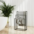 thumbnail image 1 of vidaXL Freestanding Towel Rack Black 48x24x79 cm Iron, 1 of 4