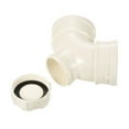 thumbnail image 5 of Uxcell 2" 90 Degree Elbow Duct Hose Connector with Opening for Drain Tubes, White 2 Pack, 5 of 5