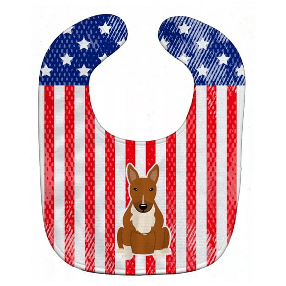 Carolines Treasures BB3129BIB Patriotic USA Bull Terrier Red Baby Bib 10 x 13" multicolor