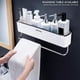 thumbnail image 4 of Estante de baño, organizador de ducha, estante de champú de montaje en pared, sin perforaciones, almacenamiento de cocina, con barra de toalla, 4 of 5