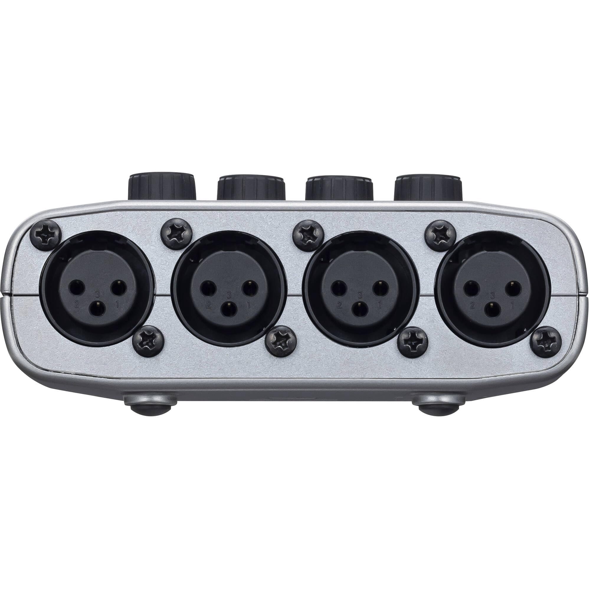 Zoom PodTrak P4 Portable Multitrack Podcast Recorder Bundle with Three 3 Mic Packs with Headphones, Windscreen, XLR, and Tabletop Stands + 64GB Card + Wallet