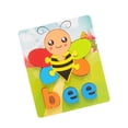 thumbnail image 4 of Rompecabezas de madera con imagen de dibujos animados para niños con nombre de letra, juguete Montessori abeja, 4 of 9