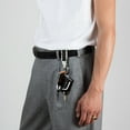 thumbnail image 3 of Ford Platinum Black Leather Detachable Ring Chrome Metal Belt Slide Key Chain, 3 of 6
