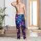 thumbnail image 2 of Fotbe Magic Colorful Forest Leaves Pantalones de Pijama para Hombre, Pantalones de Dormir, Pantalones de Casa con Cintura Ajustable y Bolsillos-Medium, 2 of 6