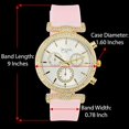 thumbnail image 6 of Stand Out Get Noticed! Big Face Ladies Bejeweled Rubber Iced Out Colorful Watch with Genuine Rhinestone Diamond Accents - Touch of Female Celebrity Glamour - ST10385T Pink Tennis, 6 of 9