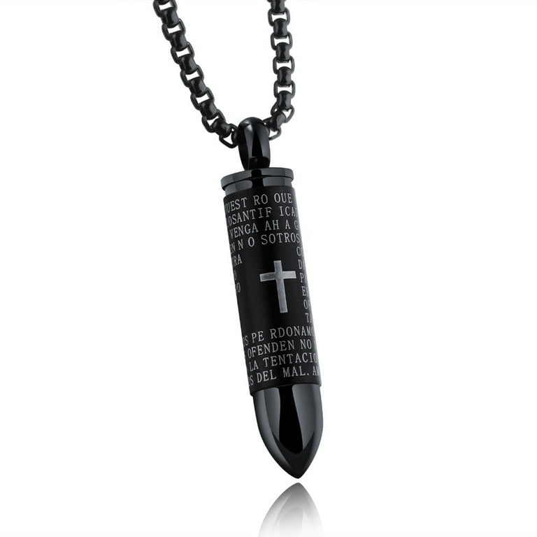 Necklace Perfume Bottle Necklace Wholesale Men's Pendant Stainless Steel  Bullet Necklace 