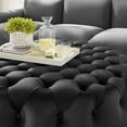 thumbnail image 4 of Amour Tufted Button Large Round Performance Velvet Ottoman, 4 of 6