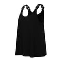 thumbnail image 4 of UDAUDU Tank Top for Women Casual Loose Fit Crew Neck Sleeveless Shirts Strap Lace Camisole 2026 Summer Tops Black L, 4 of 7